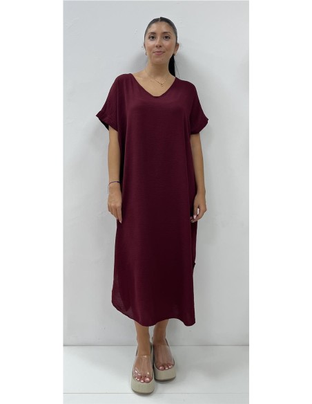 VESTIDO SUELTO BURDEOS