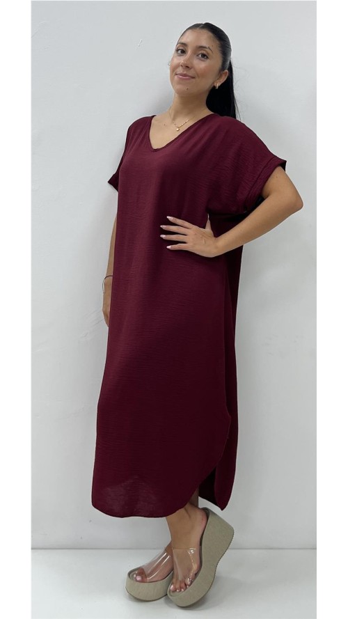 VESTIDO SUELTO BURDEOS
