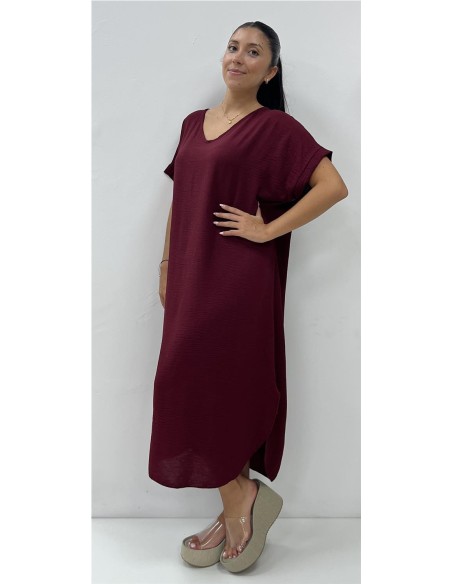 VESTIDO SUELTO BURDEOS