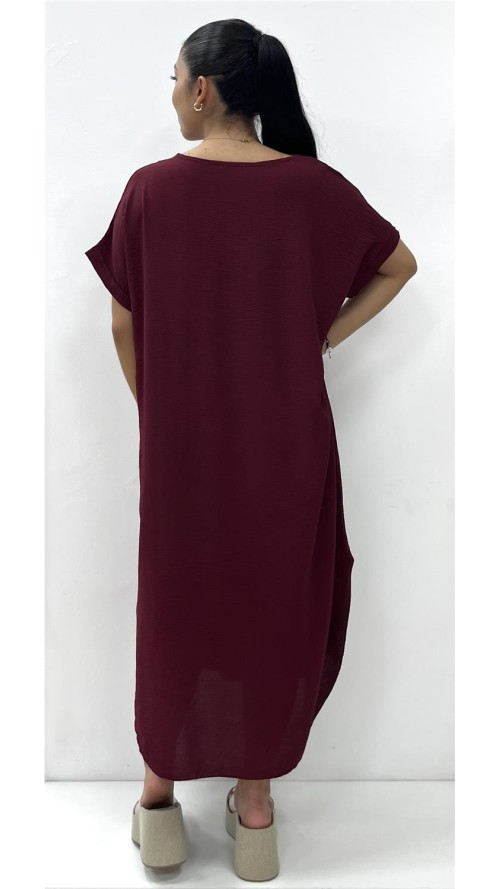 VESTIDO SUELTO BURDEOS