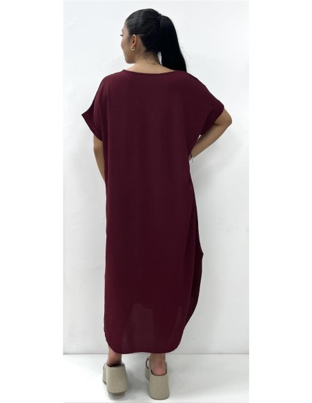 VESTIDO SUELTO BURDEOS