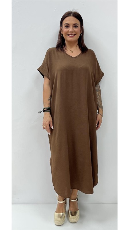VESTIDO SUELTO MARRON