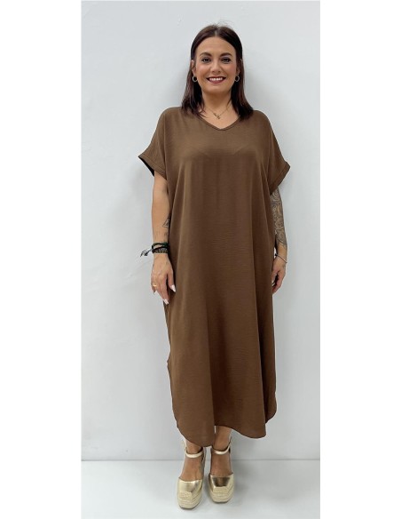 VESTIDO SUELTO MARRON