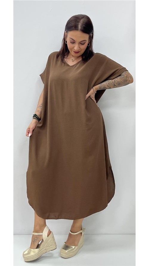 VESTIDO SUELTO MARRON