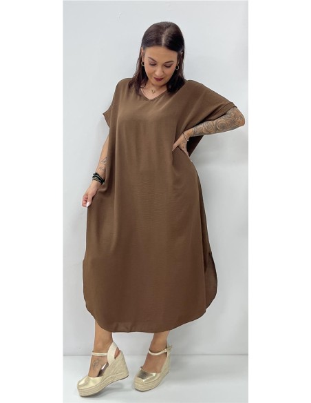 VESTIDO SUELTO MARRON
