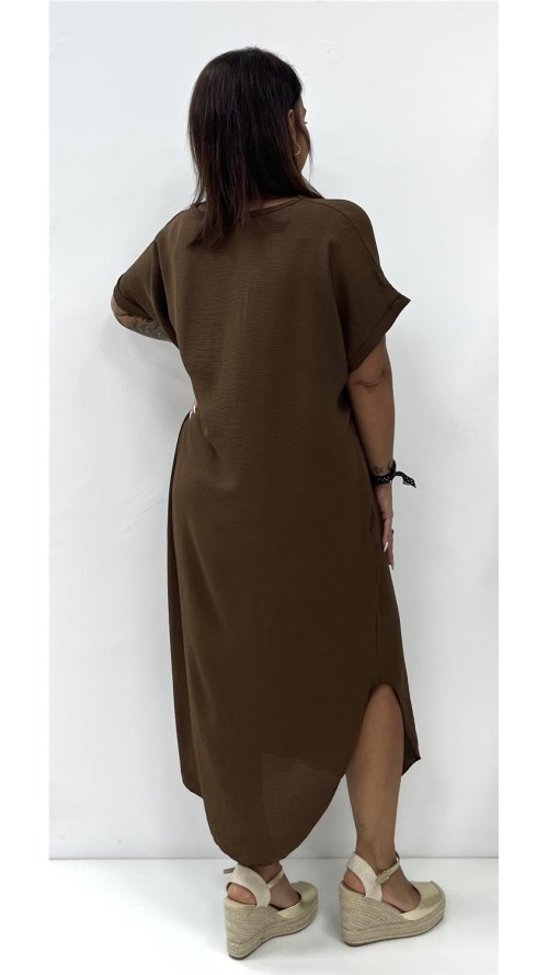 VESTIDO SUELTO MARRON