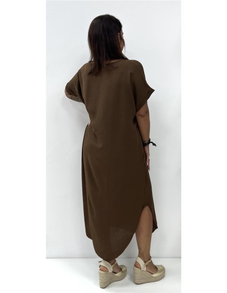 VESTIDO SUELTO MARRON