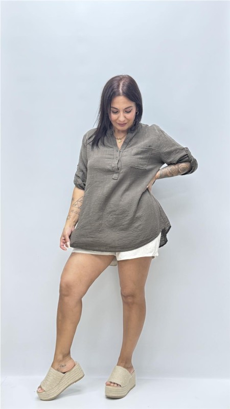 CAMISA ESCOTE PAULA MARRON 2