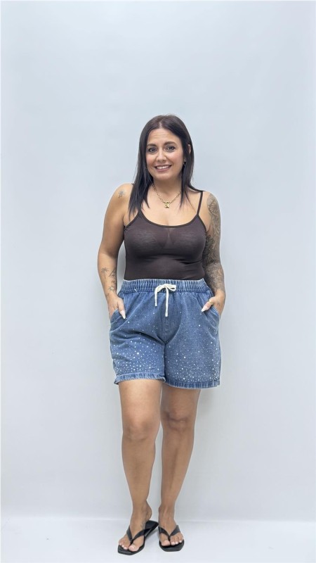 SHORT BRILLO VAQUERO OSCURO
