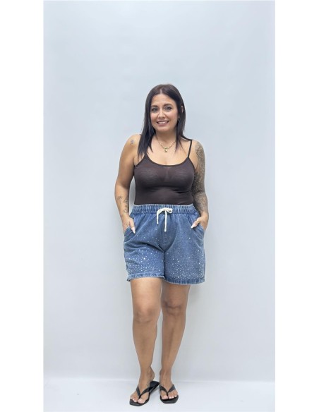 SHORT BRILLO VAQUERO OSCURO