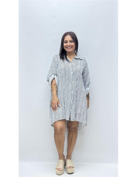 VESTIDO CAMISERO TULU MARINO