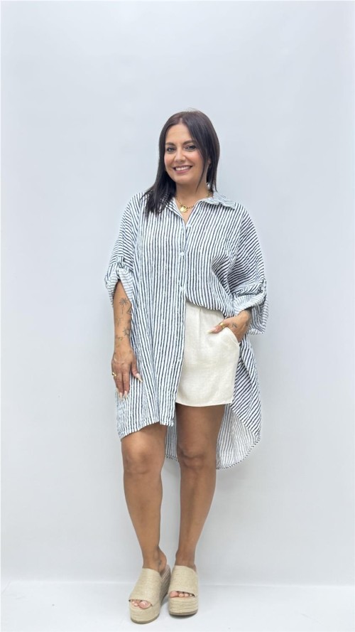 VESTIDO CAMISERO TULU MARINO