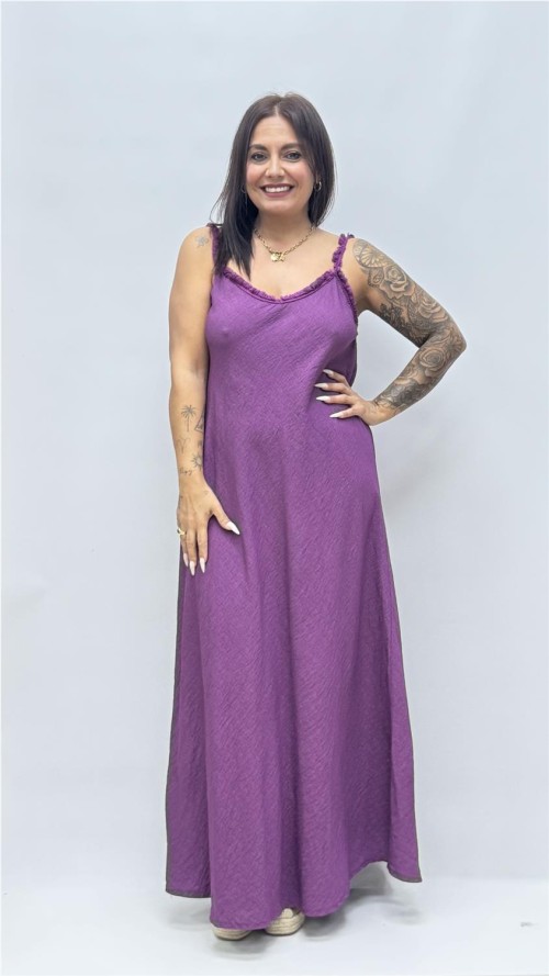 VESTIDO TINA BERENGENA
