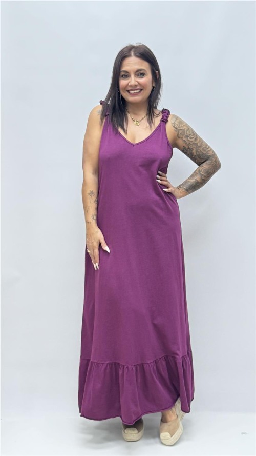 VESTIDO PAMELA BERENGENA