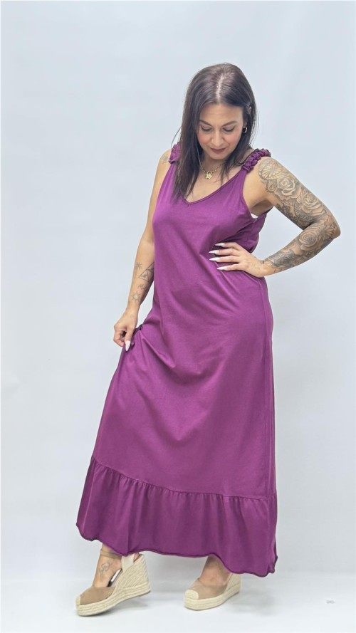 VESTIDO PAMELA BERENGENA