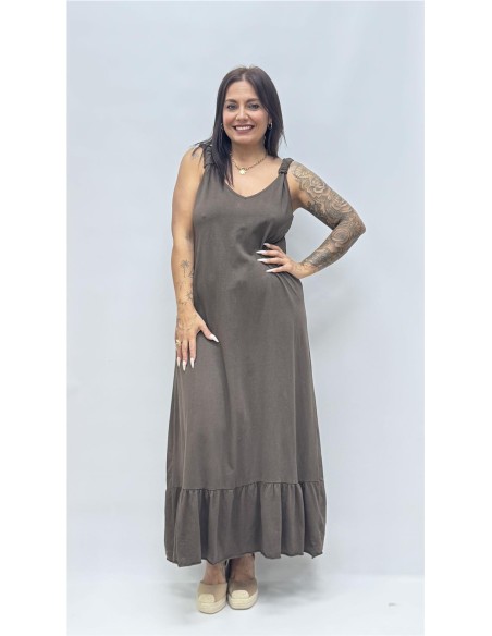 VESTIDO PAMELA MARRON