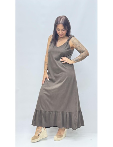 VESTIDO PAMELA MARRON