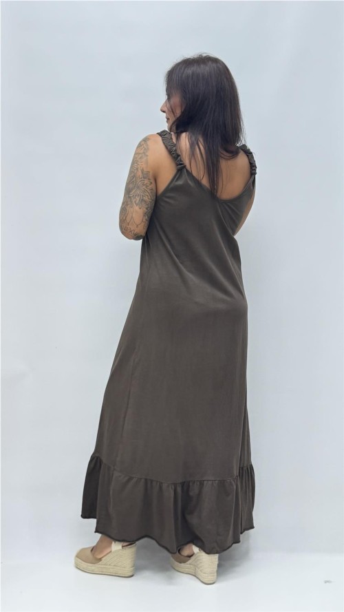 VESTIDO PAMELA MARRON