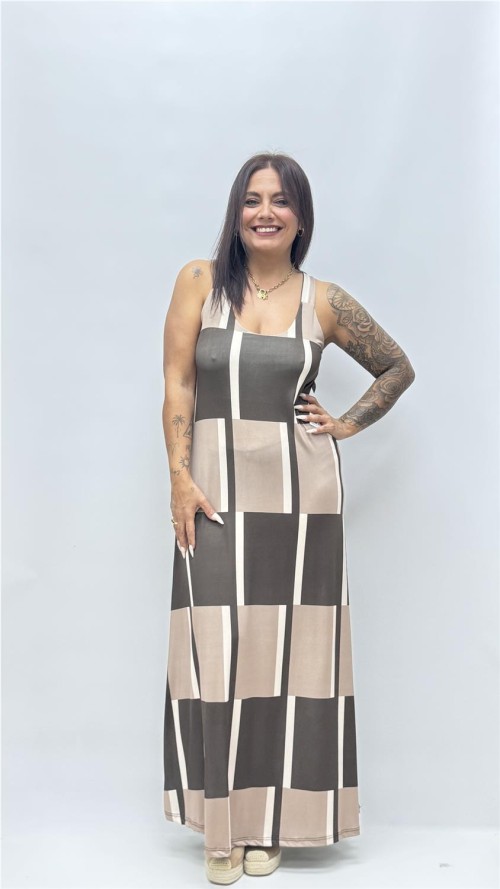 VESTIDO CALI MARRON