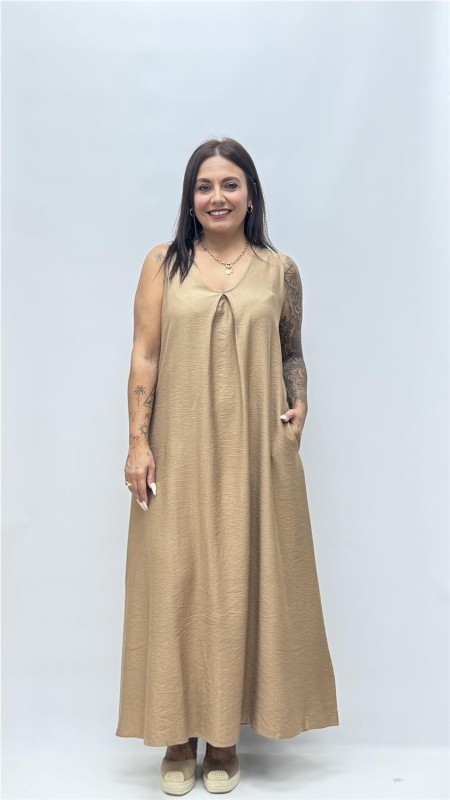 VESTIDO COKET CAMEL