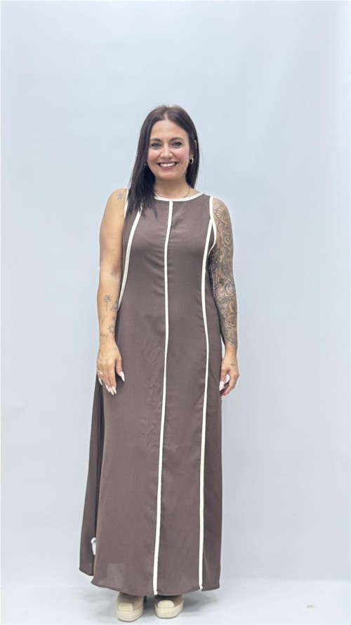 VESTIDO MANCIE MARRON