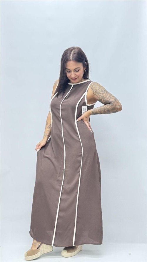 VESTIDO MANCIE MARRON