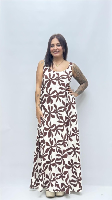 VESTIDO ZAMAIRA MARRON