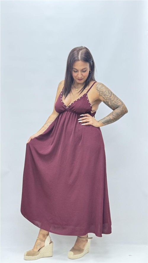 VESTIDO INCA BURDEOS