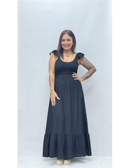 VESTIDO ROSETA NEGRO