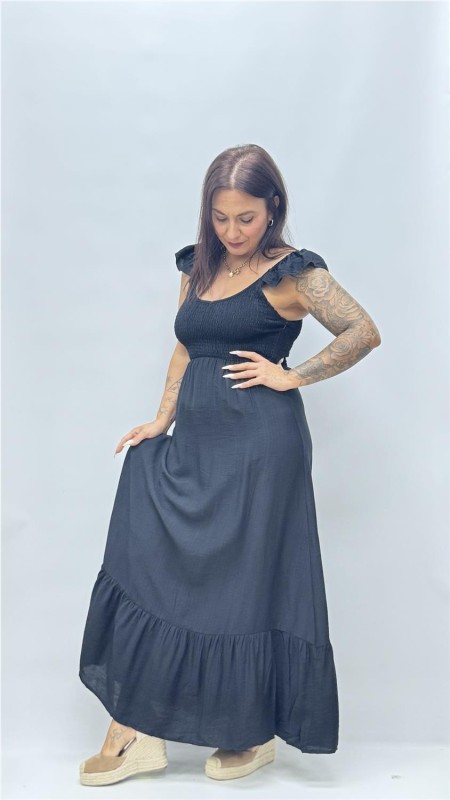 VESTIDO ROSETA NEGRO 2