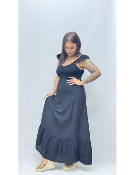 VESTIDO ROSETA NEGRO