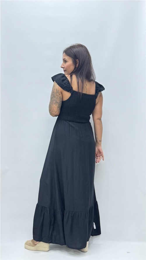 VESTIDO ROSETA NEGRO