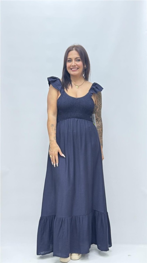 VESTIDO ROSETA MARINO