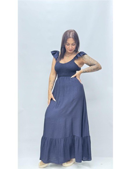 VESTIDO ROSETA MARINO