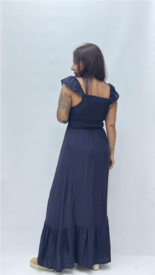 VESTIDO ROSETA MARINO