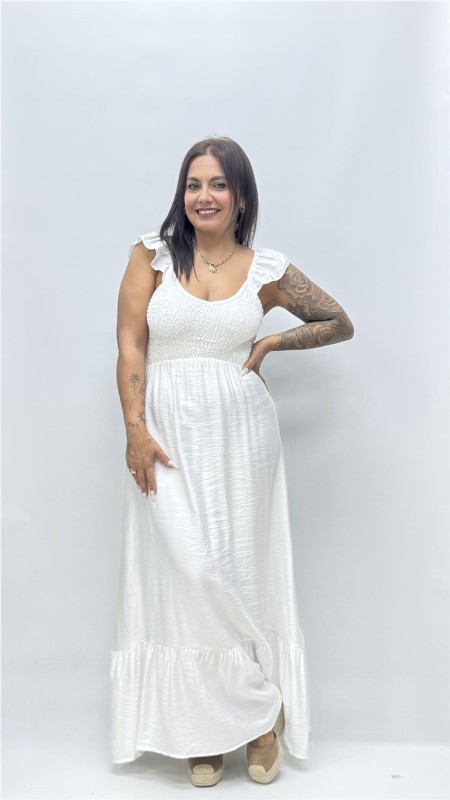 VESTIDO ROSETA BLANCO