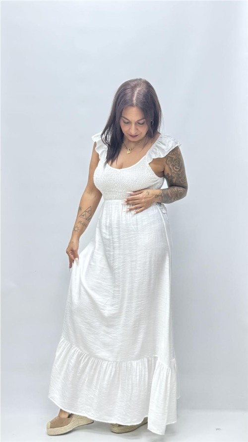 VESTIDO ROSETA BLANCO