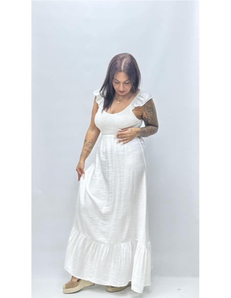 VESTIDO ROSETA BLANCO