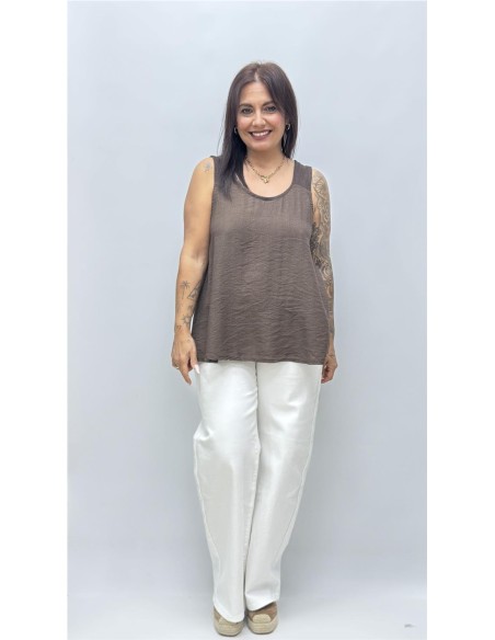 TOP TIRANTA INES MARRON