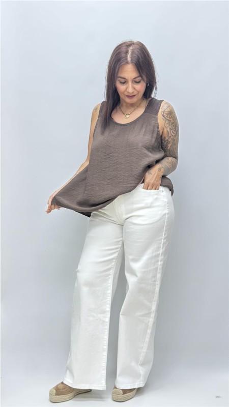 TOP TIRANTA INES MARRON 2