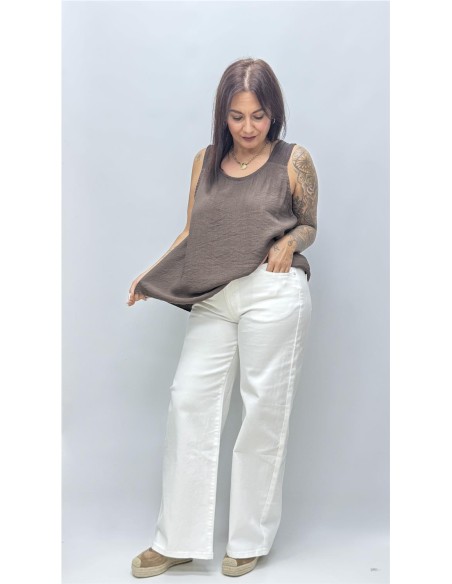 TOP TIRANTA INES MARRON