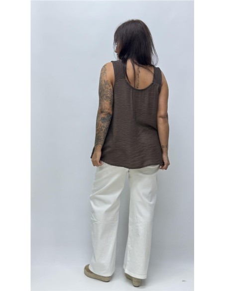 TOP TIRANTA INES MARRON