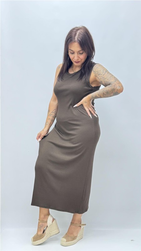VESTIDO XENIA MARRON