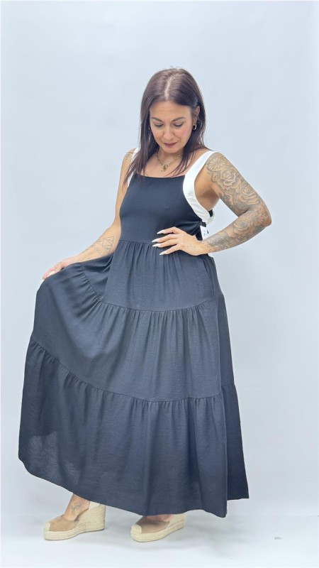 VESTIDO LAZO NEGRO