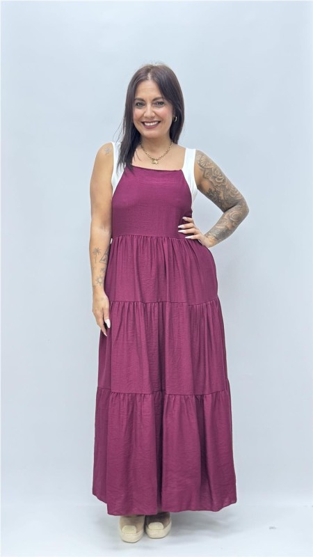 VESTIDO LAZO BURDEOS