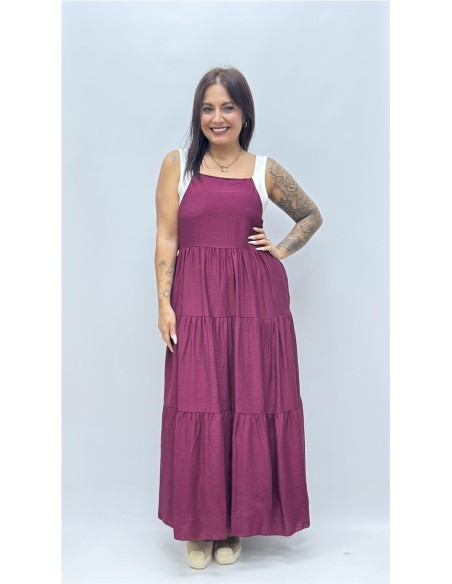 VESTIDO LAZO BURDEOS