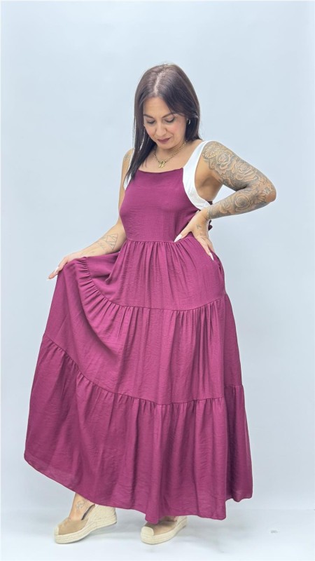VESTIDO LAZO BURDEOS 2