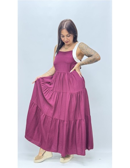 VESTIDO LAZO BURDEOS