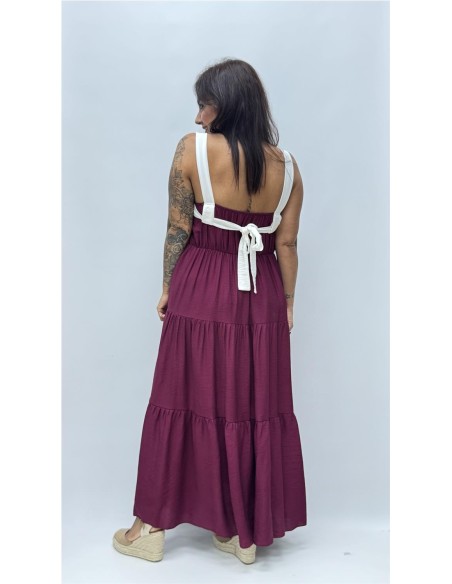 VESTIDO LAZO BURDEOS