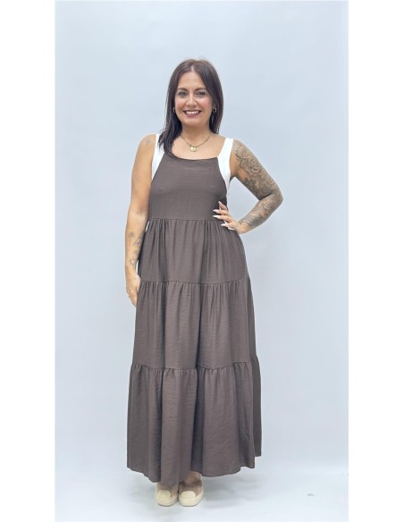 VESTIDO LAZO MARRON